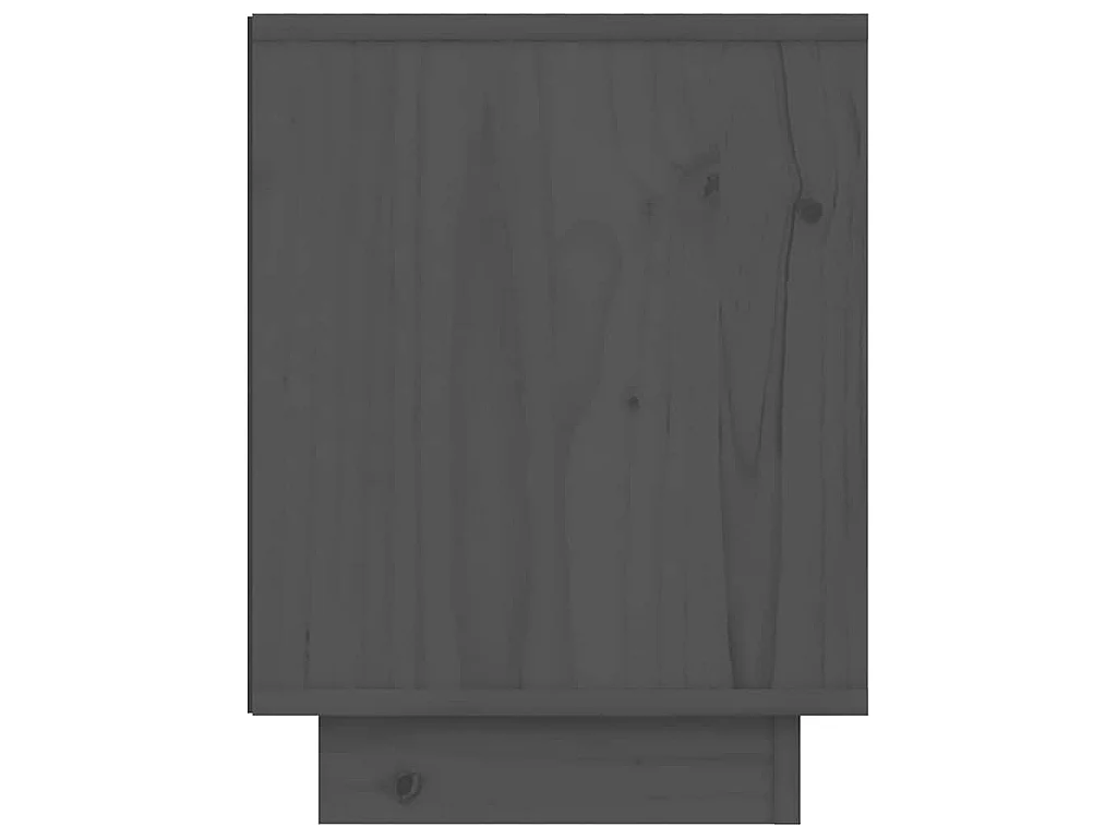 Comodino Grigio 40x30x40 cm in Legno Massello di Pino