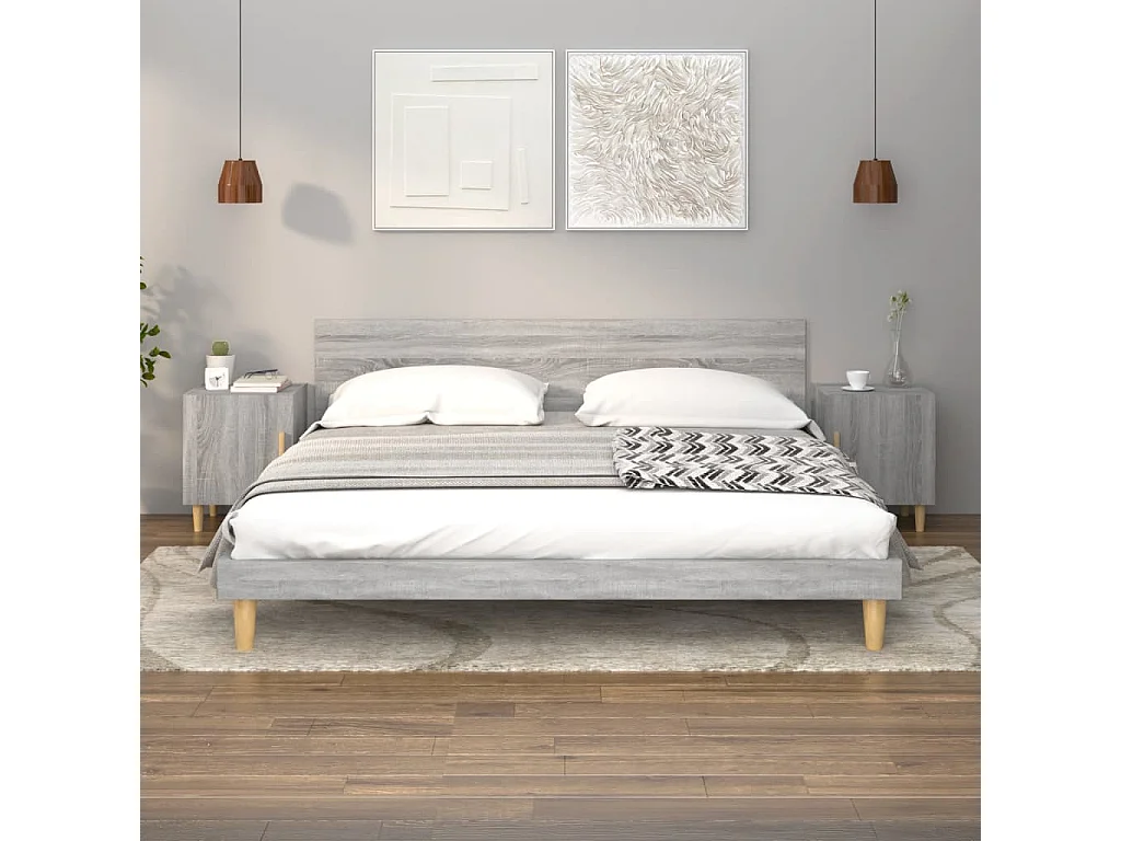 Tables de chevet 2 pcs Sonoma gris Bois d'ingénierie
