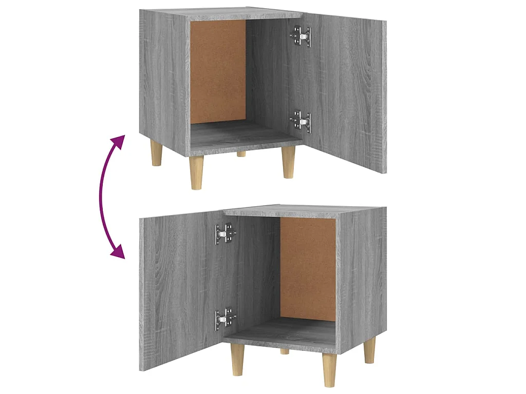 Tables de chevet 2 pcs Sonoma gris Bois d'ingénierie