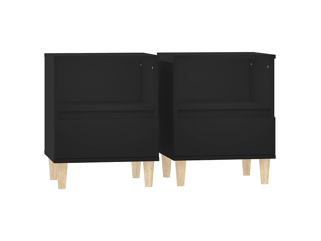 Tables de chevet 2 pcs Noir 40x35x50 cm