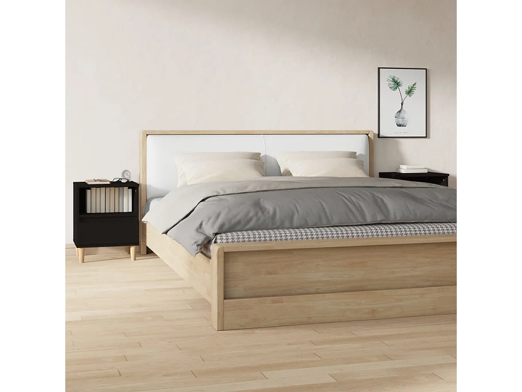 Tables de chevet 2 pcs Noir 40x35x50 cm