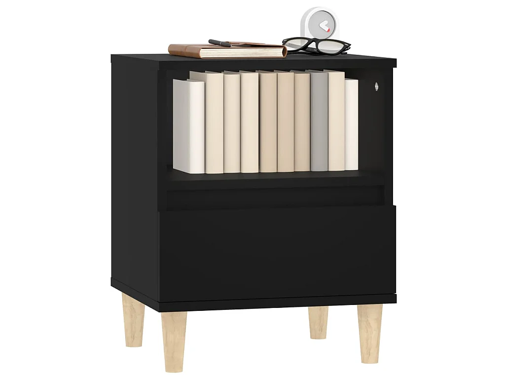 Tables de chevet 2 pcs Noir 40x35x50 cm