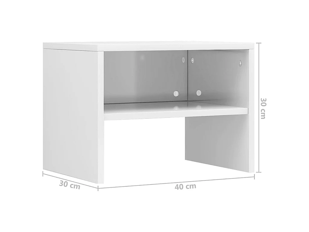 Tables de chevet 2pcs Blanc brillant 40x30x30cm Bois ingénierie