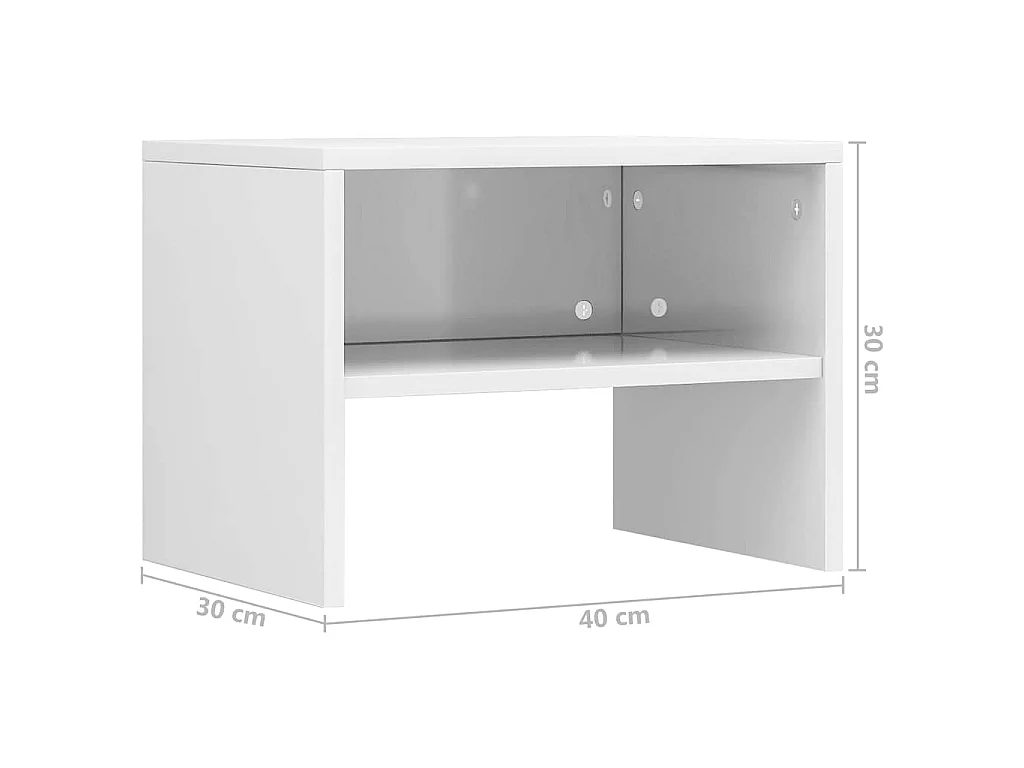 Tables de chevet 2pcs Blanc brillant 40x30x30cm Bois ingénierie