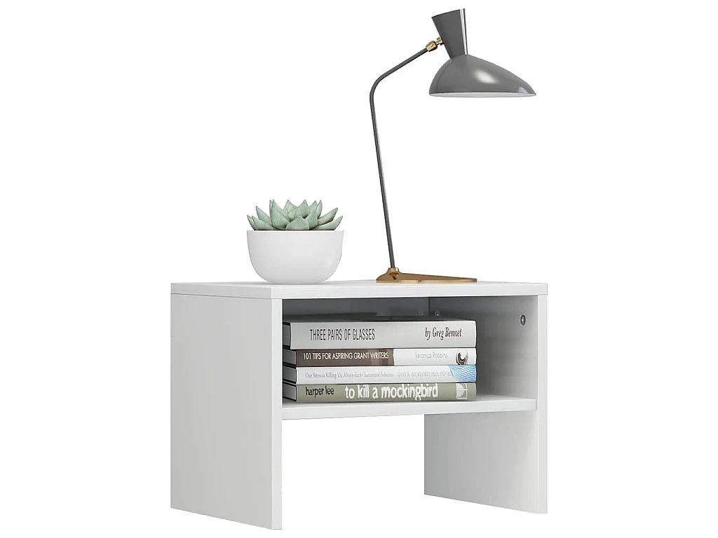 Tables de chevet 2pcs Blanc brillant 40x30x30cm Bois ingénierie