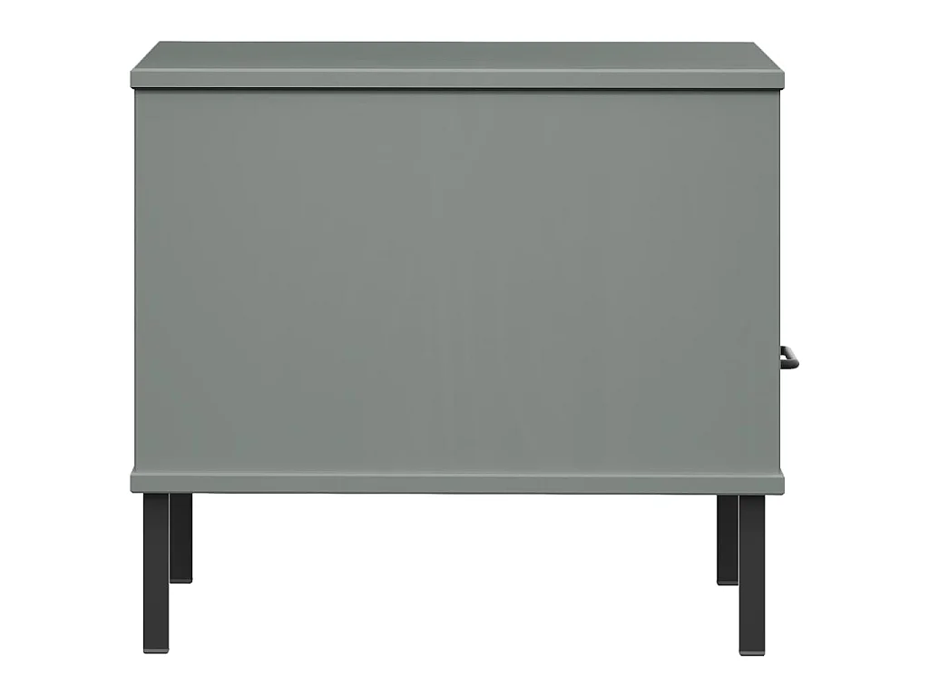 Table de chevet avec pieds en métal Gris Bois pin massif OSLO