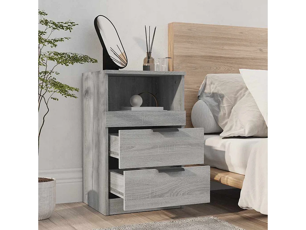 Tables de chevet 2 pcs Sonoma gris Bois d'ingénierie