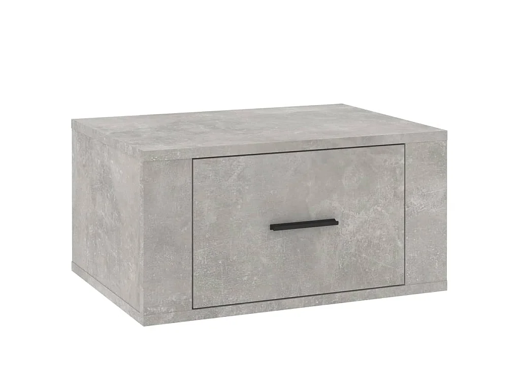 Table de chevet murale Gris béton 50x36x25 cm