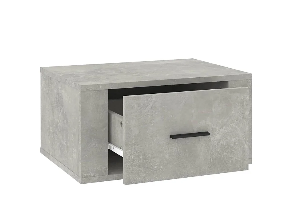 Table de chevet murale Gris béton 50x36x25 cm