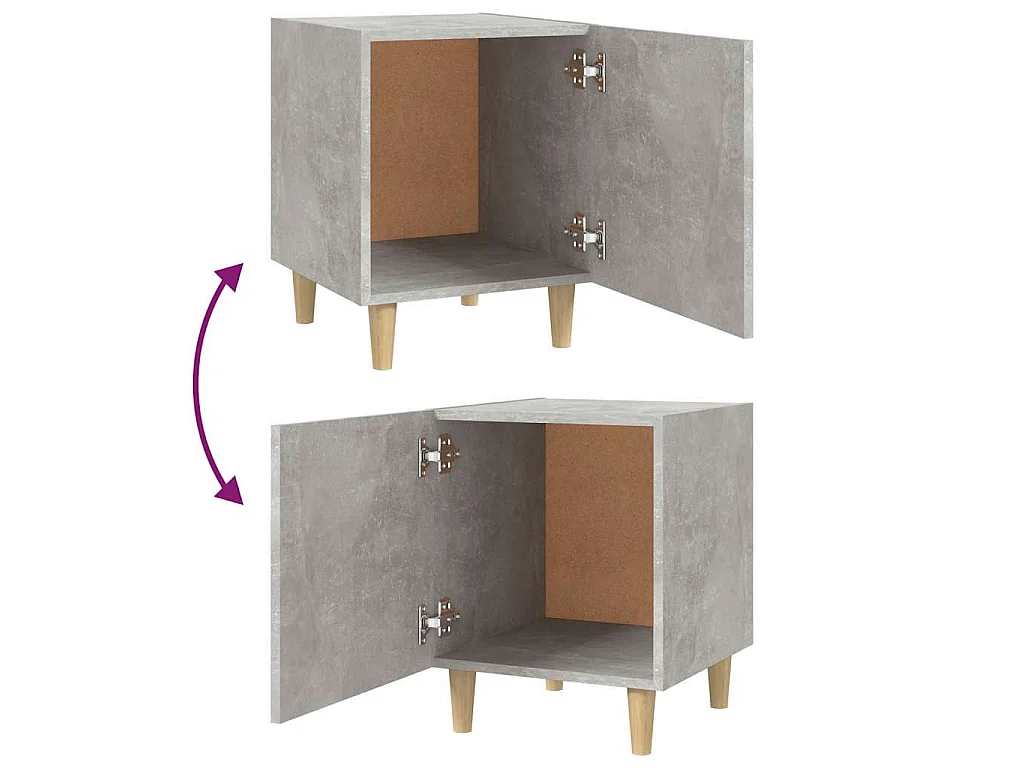 Table de chevet Gris béton Bois d'ingénierie