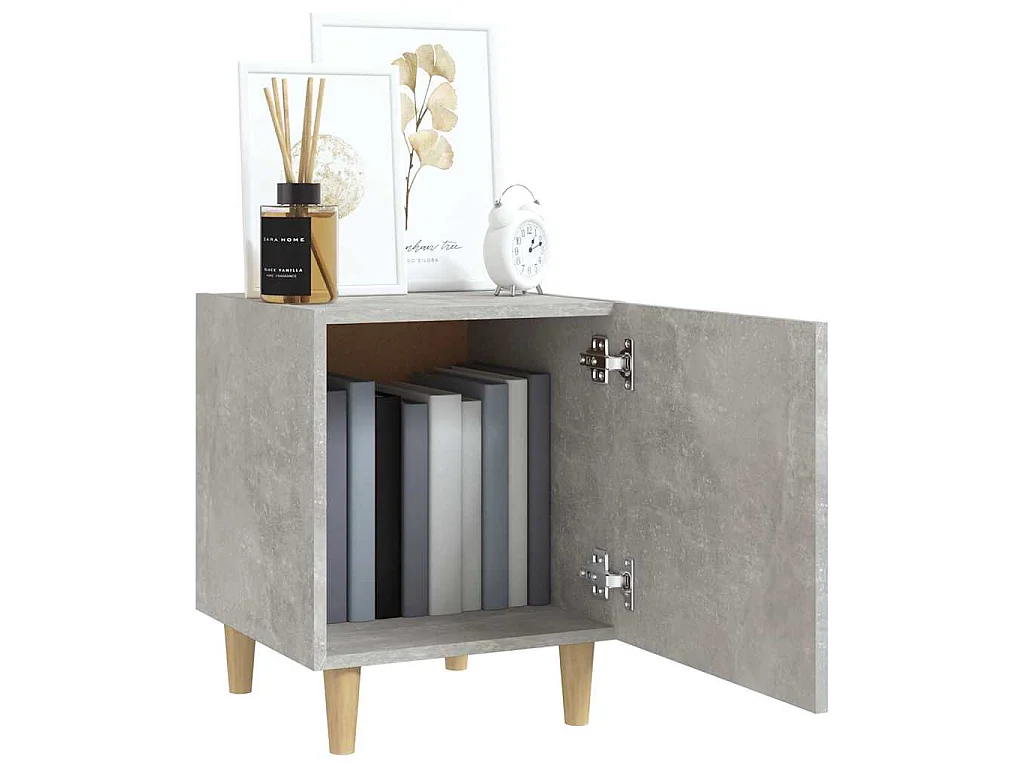 Table de chevet Gris béton Bois d'ingénierie