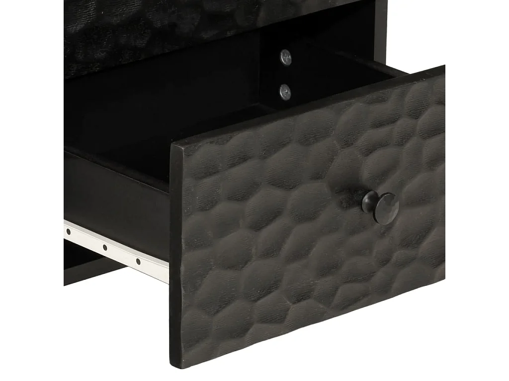 Mesas de cabeceira 2 pcs 40x33x46 cm mangueira maciça preto