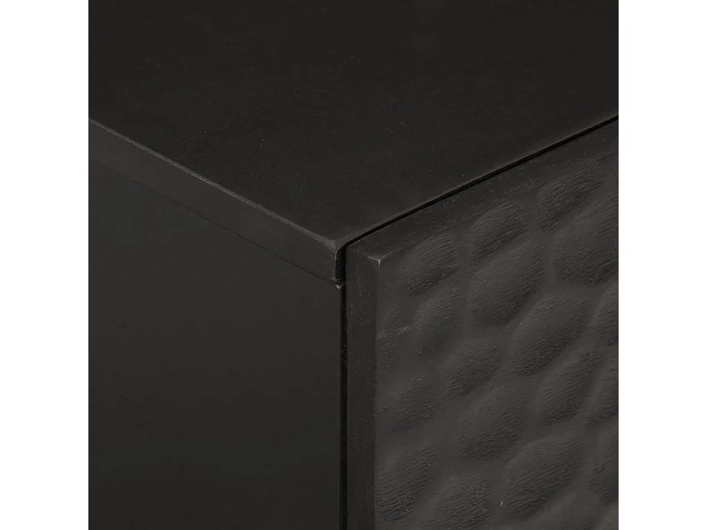 Nachttische 2 Stk. Schwarz 40x33x46 cm Massivholz Mango