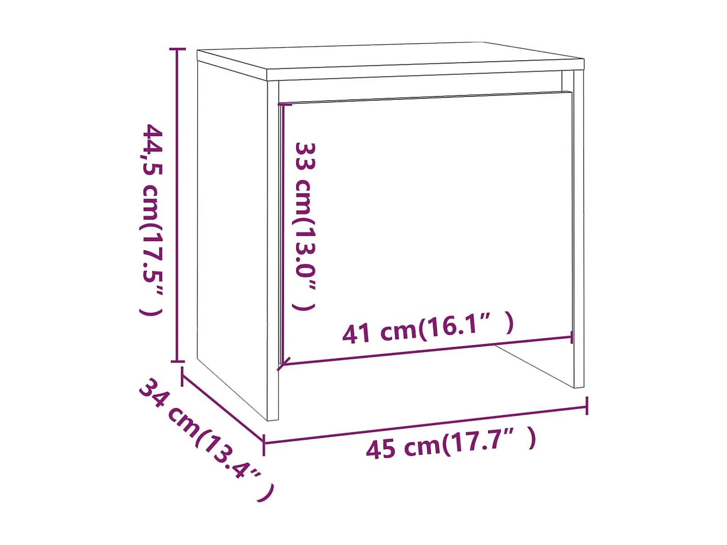 Table de chevet chêne fumé 45x34x44,5 cm bois d'ingénierie