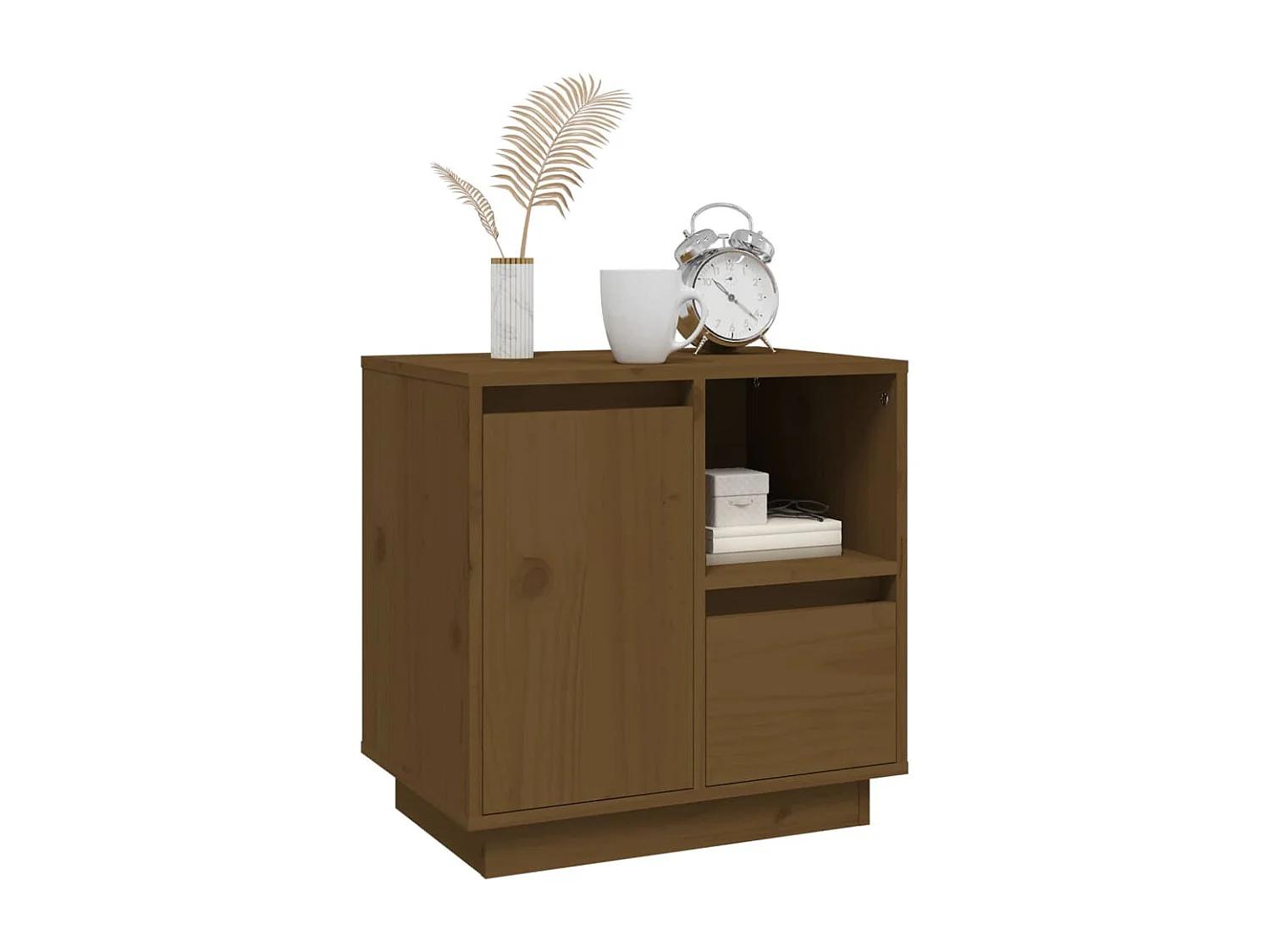 Comodini 2 pz ambra 50x34x50 cm in Legno Massello di Pino