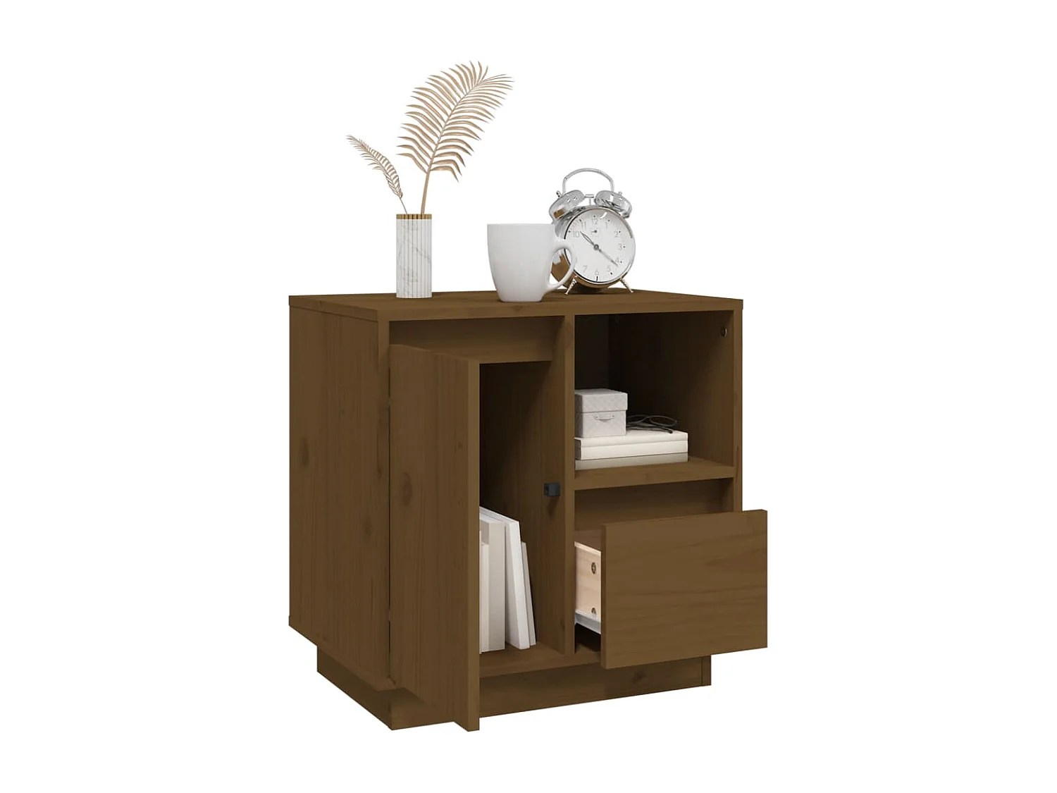 Comodini 2 pz ambra 50x34x50 cm in Legno Massello di Pino