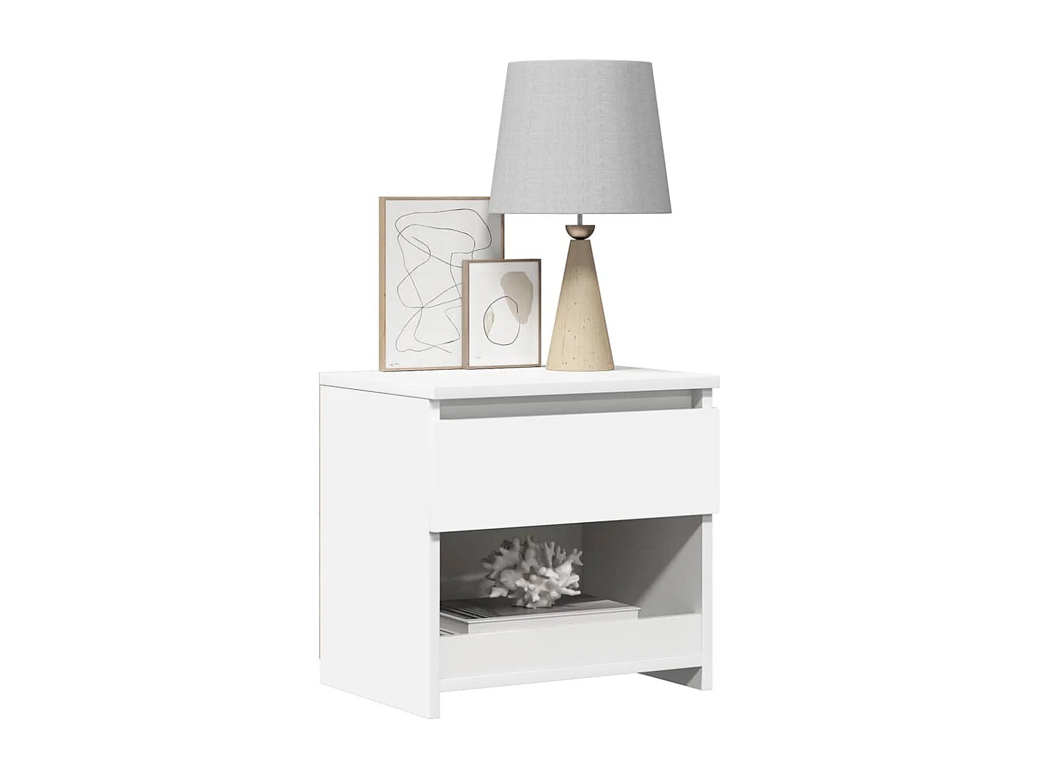 Mesitas de noche 2 uds madera contrachapada blanco 40x30x39 cm