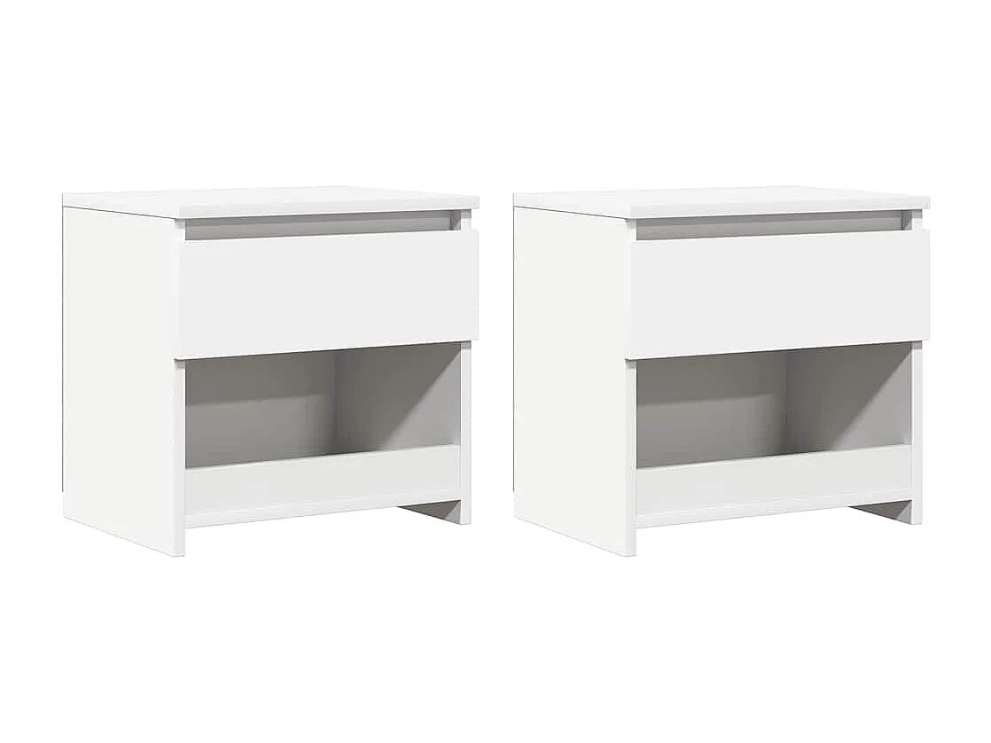 Nachtkastjes 2 st 40x30x39 cm bewerkt hout wit