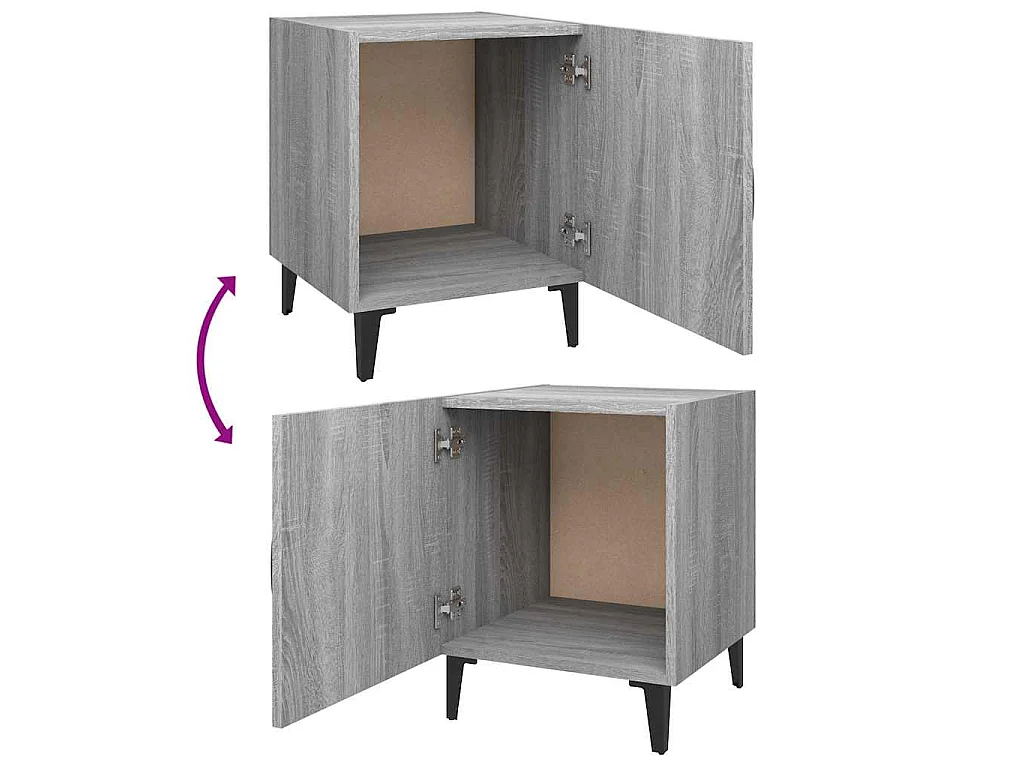 Tables de chevet 2 pcs Sonoma gris Bois d'ingénierie