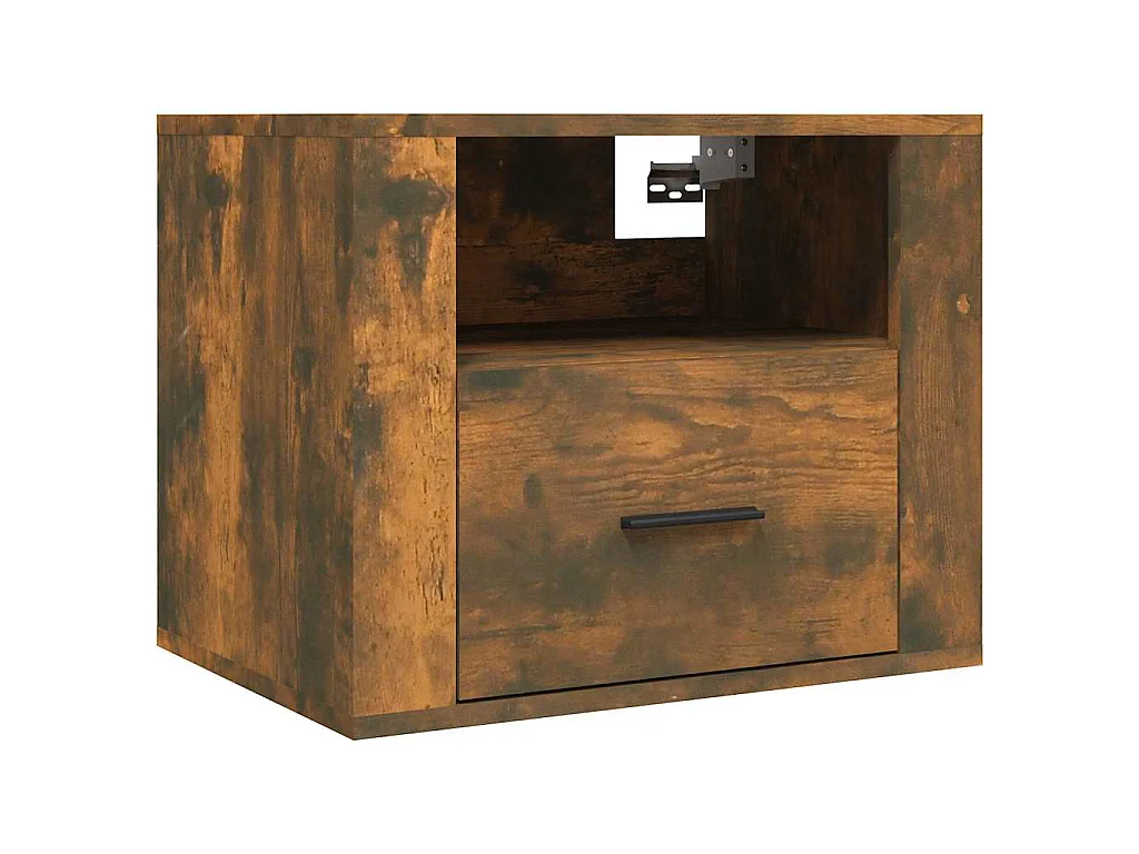 Comodini a Muro 2 pz Rovere Fumo 50x36x40 cm