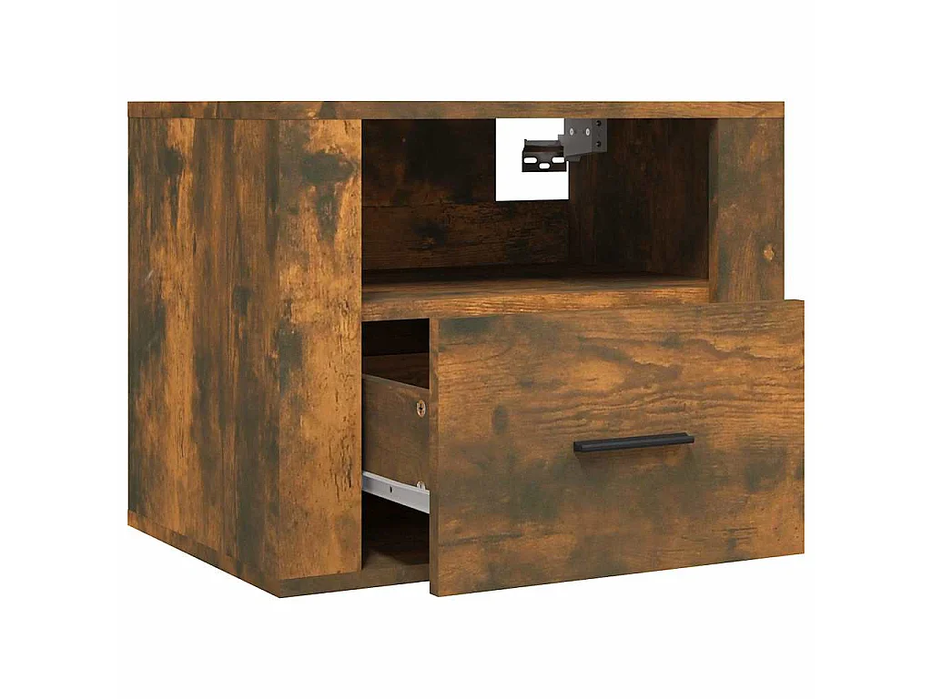 Comodini a Muro 2 pz Rovere Fumo 50x36x40 cm