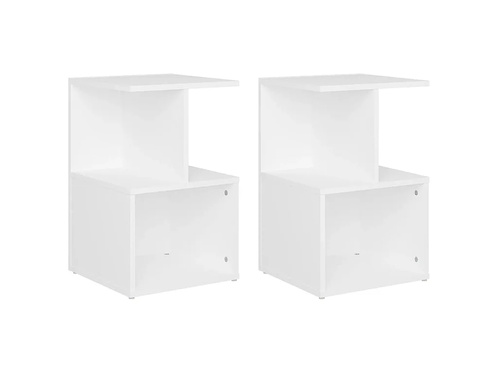 Tables de chevet 2 pcs blanc 35x35x55 cm bois d'ingénierie