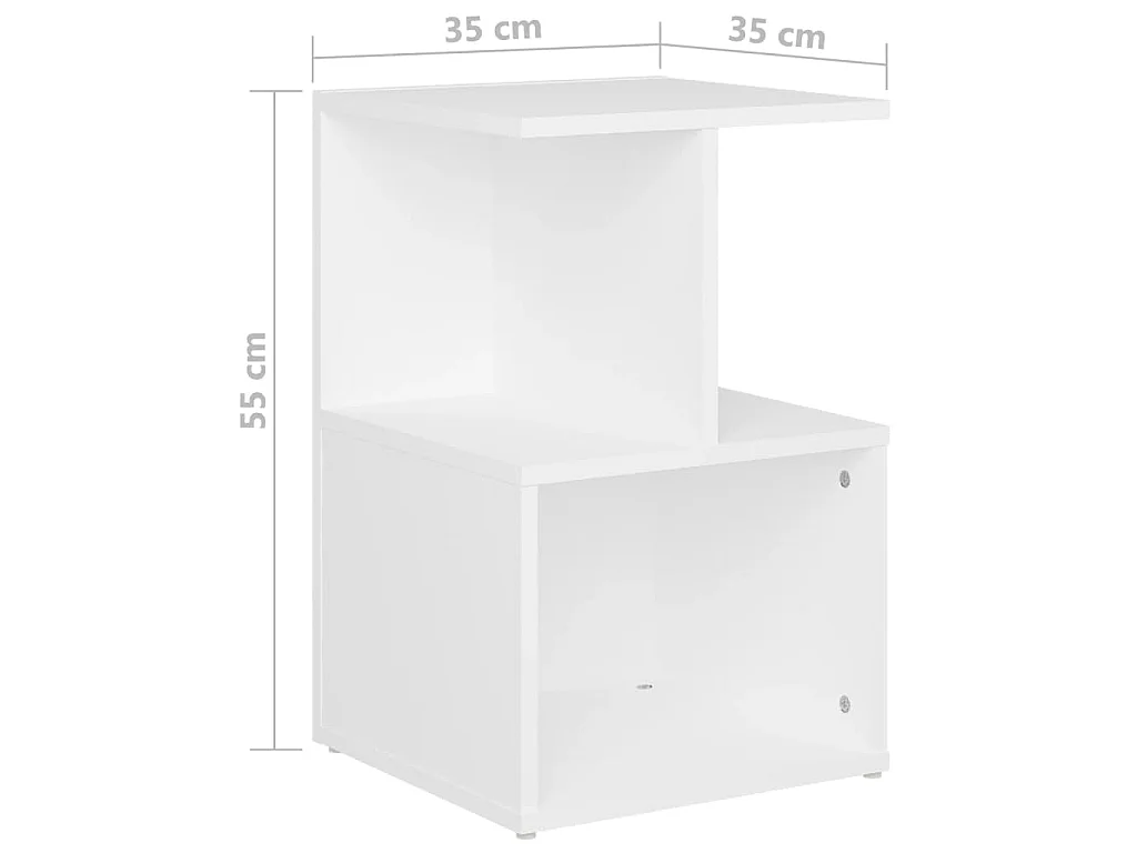 Tables de chevet 2 pcs blanc 35x35x55 cm bois d'ingénierie