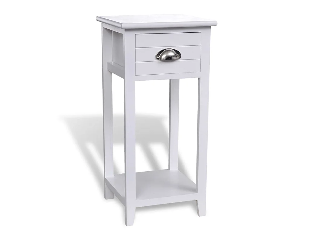 Mesita de noche con 1 cajón blanca
