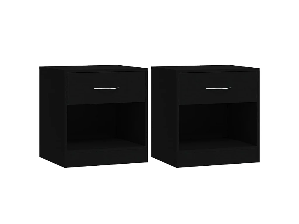 Comodini 2 pz con Cassetto Neri