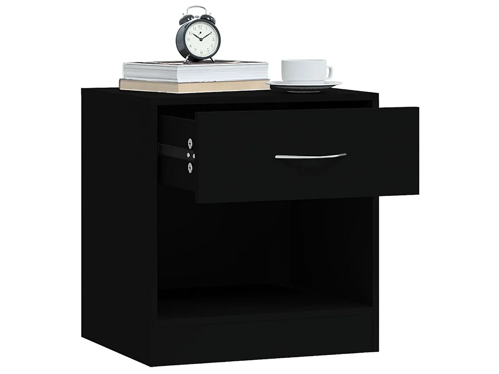 Comodini 2 pz con Cassetto Neri