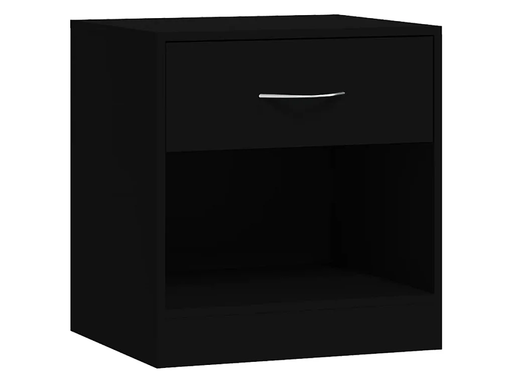 Comodini 2 pz con Cassetto Neri