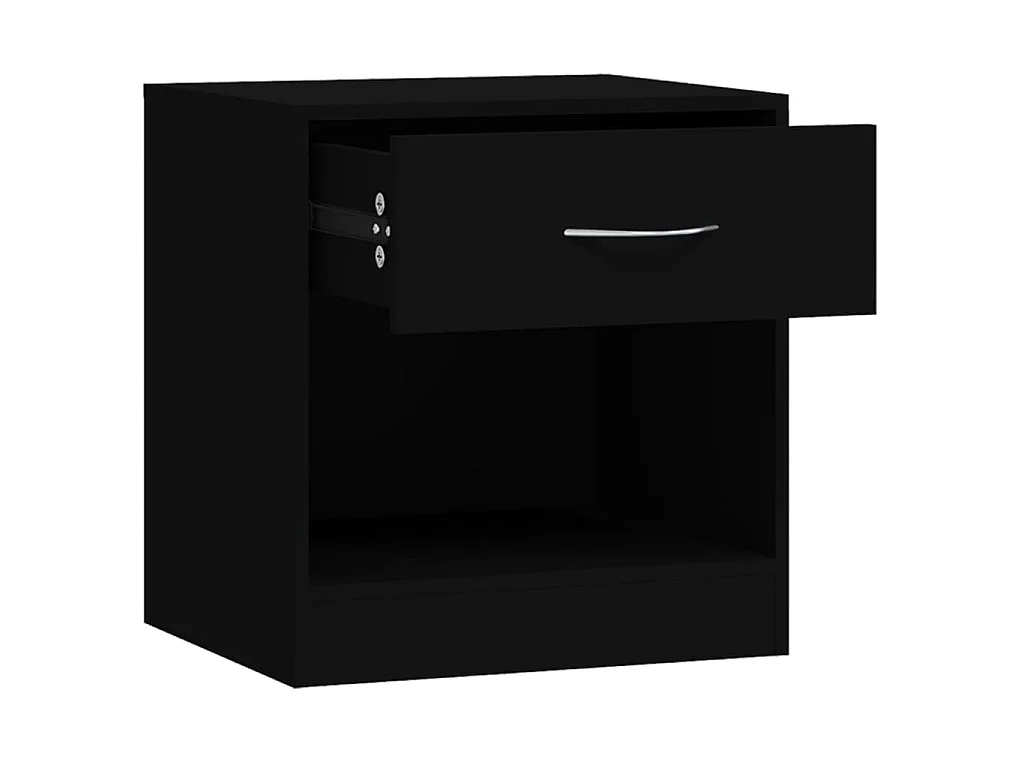Comodini 2 pz con Cassetto Neri