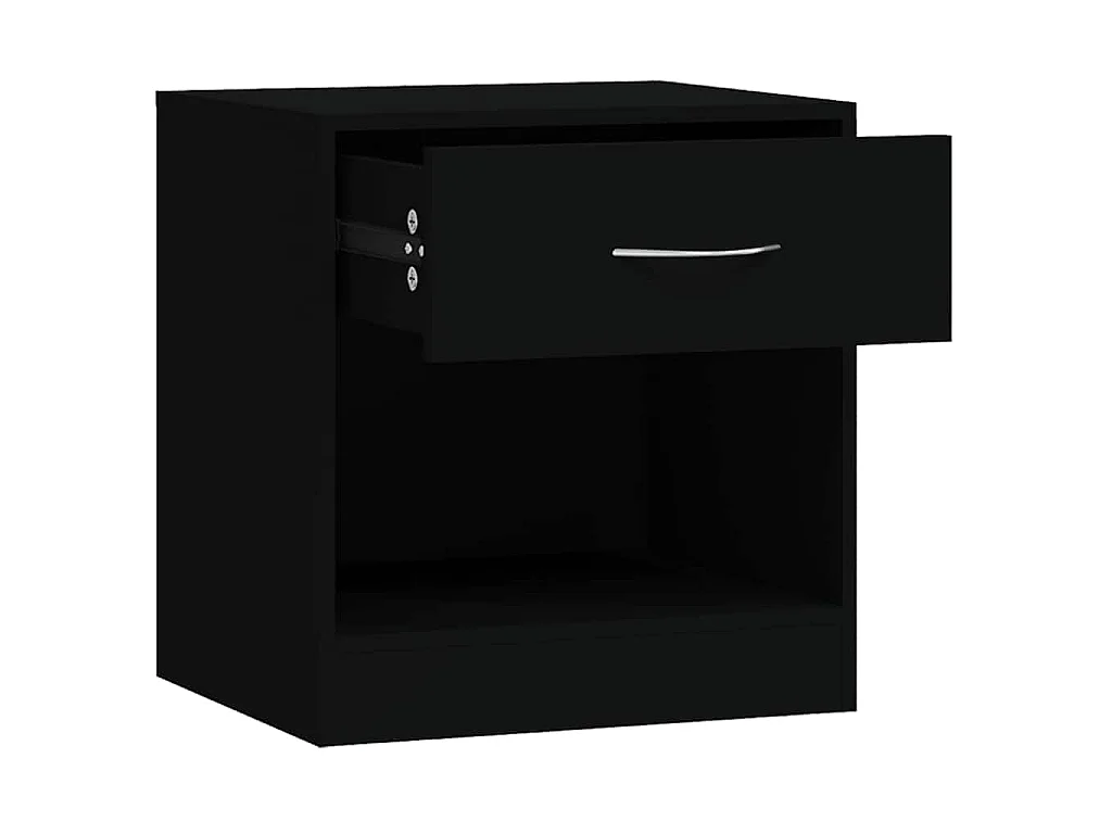 Nachttische 2 Stk. mit Schublade Schwarz