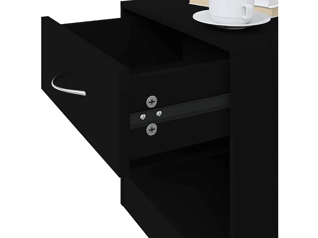 Nachttische 2 Stk. mit Schublade Schwarz