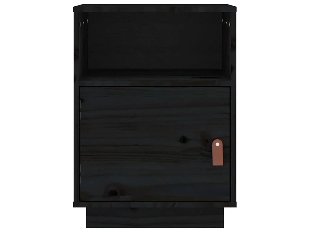 Nachttische 2 Stk. Schwarz 40x34x55 cm Massivholz Kiefer