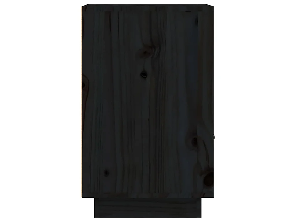 Nachttische 2 Stk. Schwarz 40x34x55 cm Massivholz Kiefer