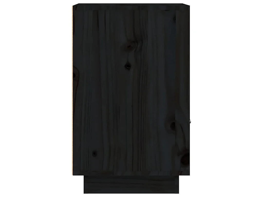 Comodini Neri 2 pz 40x34x55 cm in Legno Massello di Pino