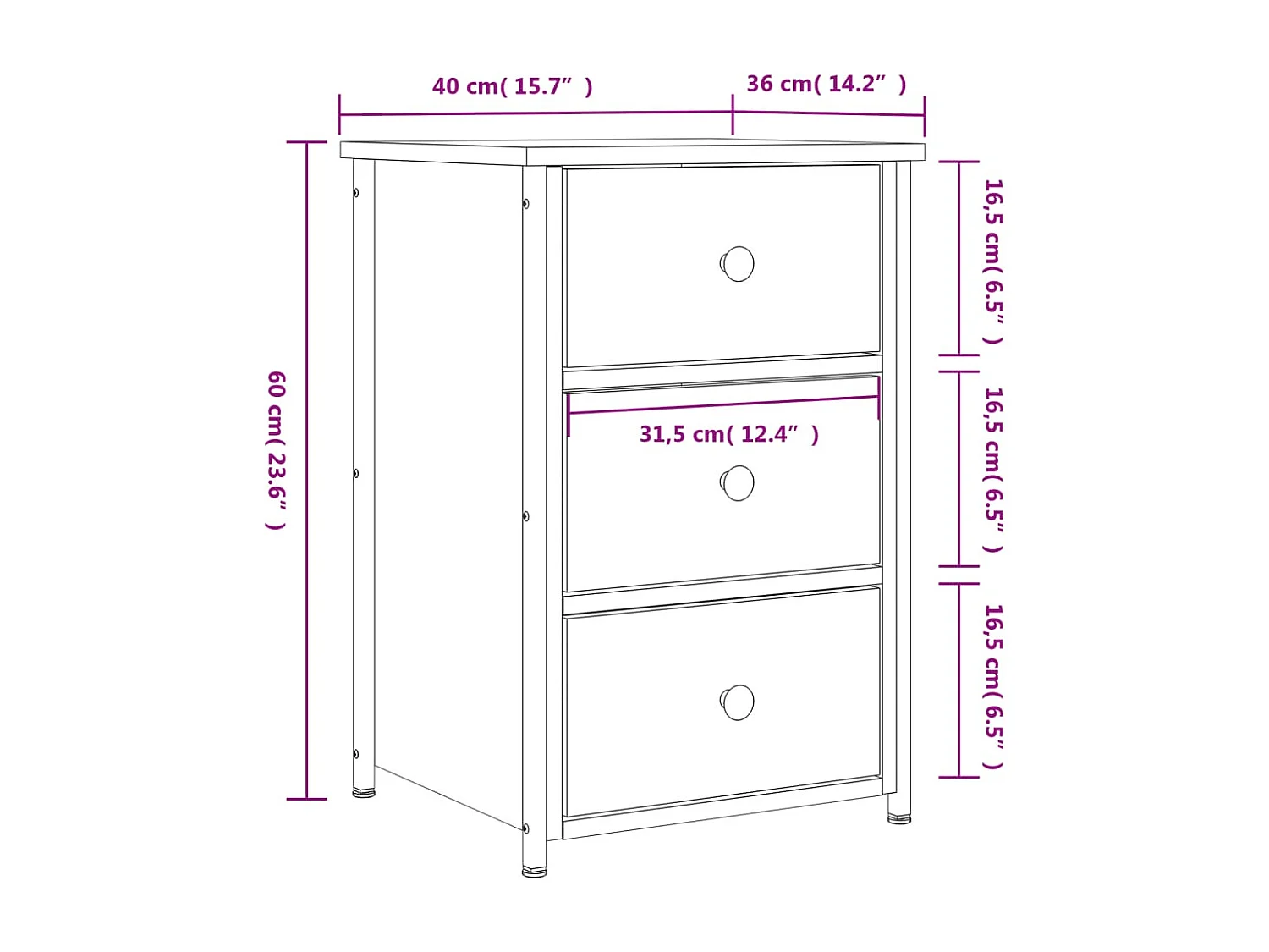Comodini 2 pz Rovere Sonoma 40x36x60 cm in Legno Multistrato