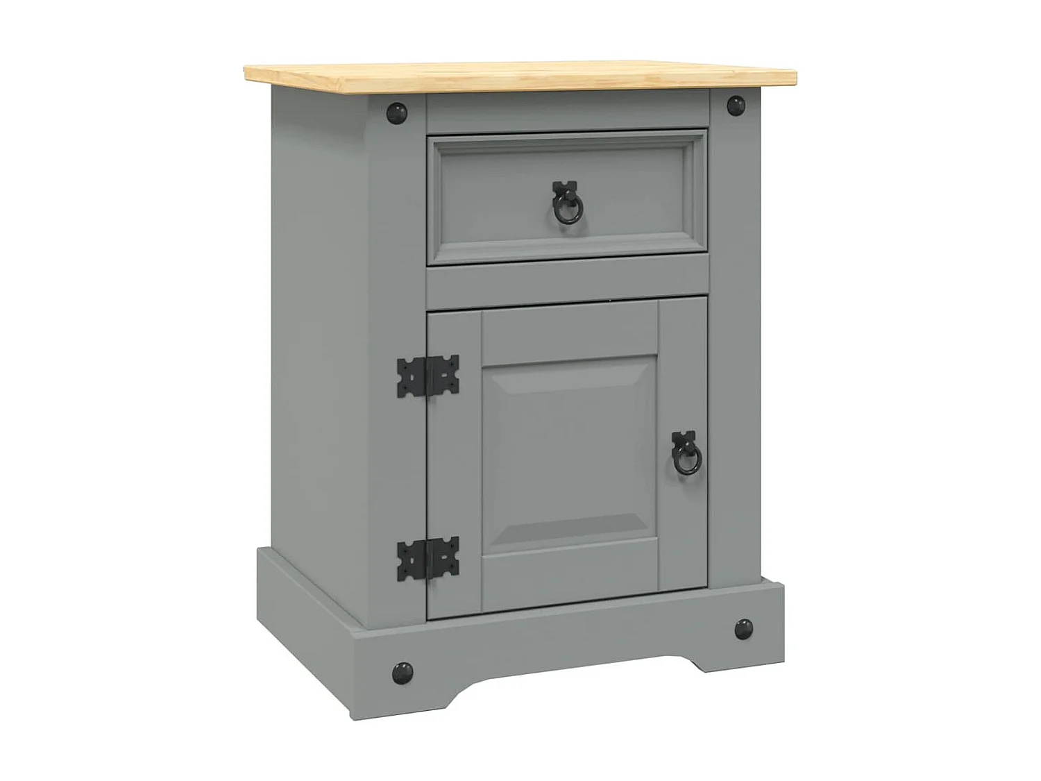 Table de chevet Gamme Corona pin mexicain Gris 53x39x67 cm