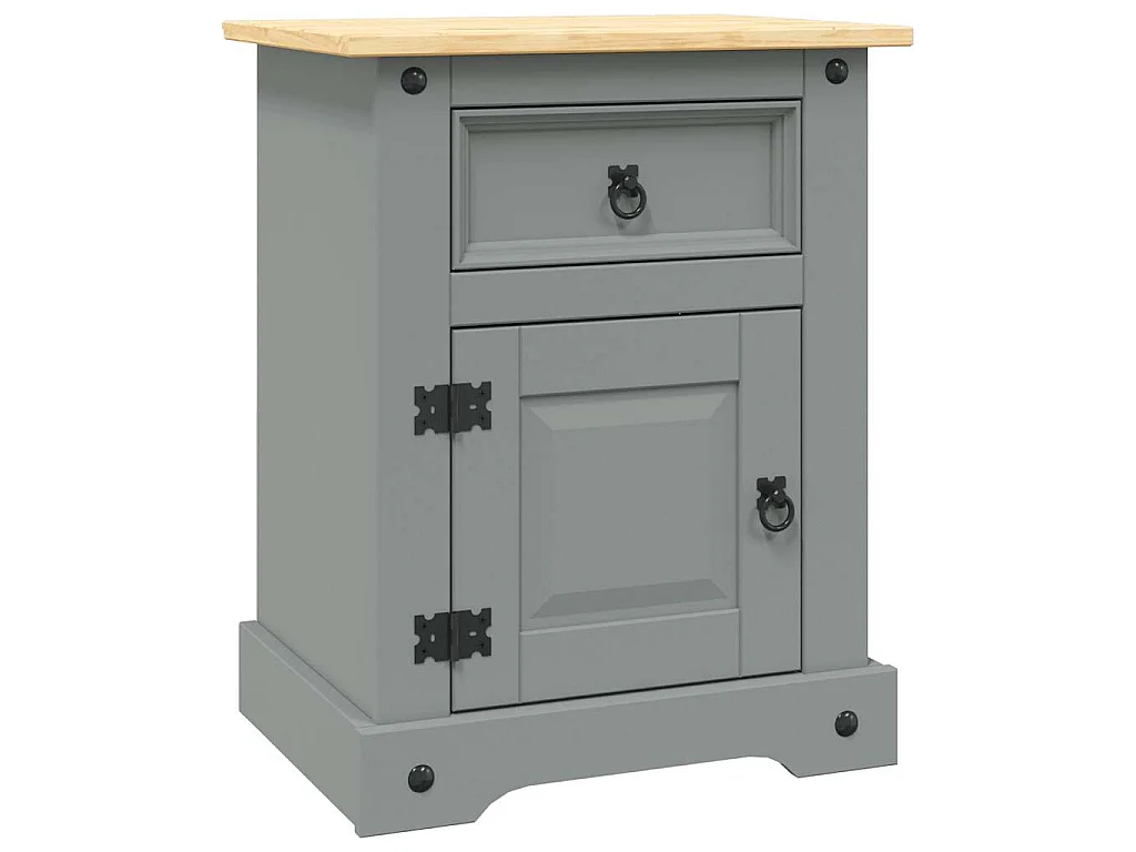 Table de chevet Gamme Corona pin mexicain Gris 53x39x67 cm