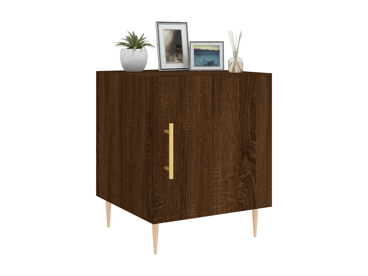 Comodino Rovere Marrone 40x40x50 cm in Legno Multistrato