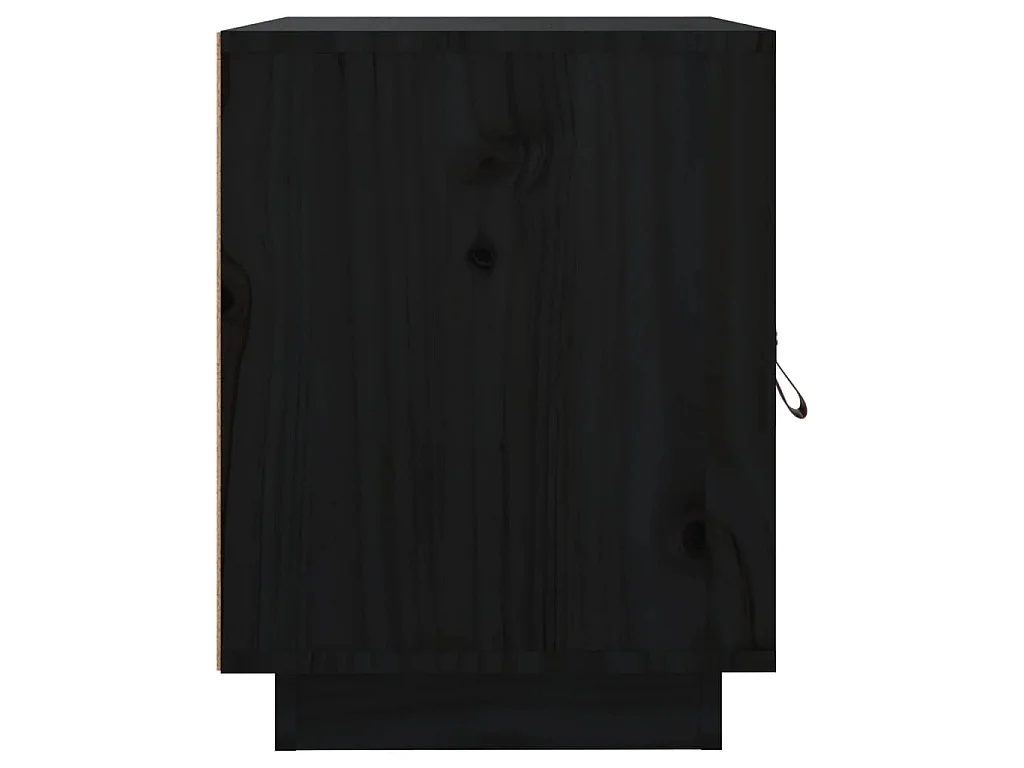Nachttische 2 Stk. Schwarz 40x34x45 cm Massivholz Kiefer