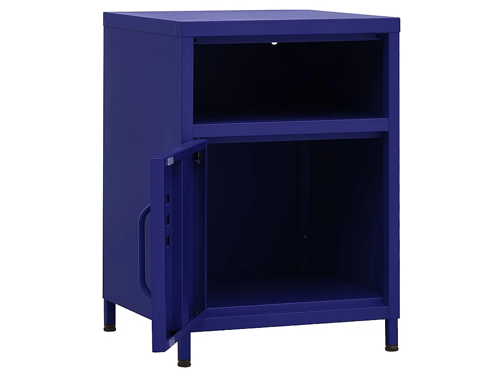 Table de chevet Bleu marine 35x35x51 cm Acier