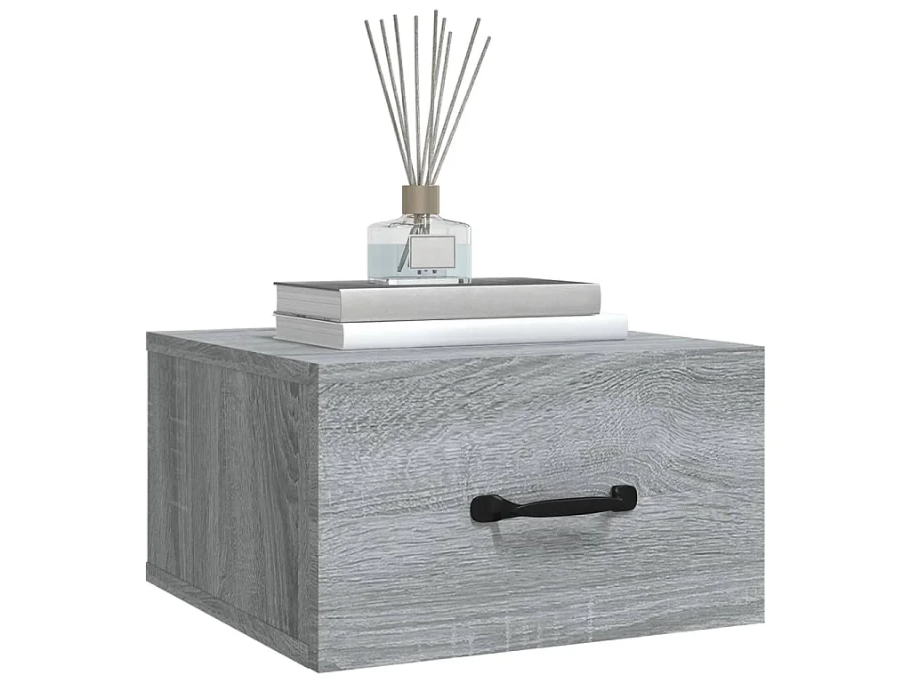 Table de chevet murale Sonoma gris 35x35x20 cm