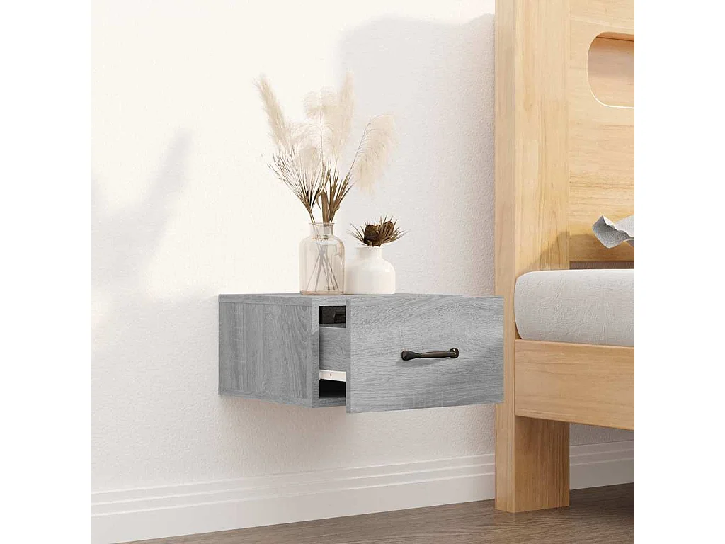Table de chevet murale Sonoma gris 35x35x20 cm
