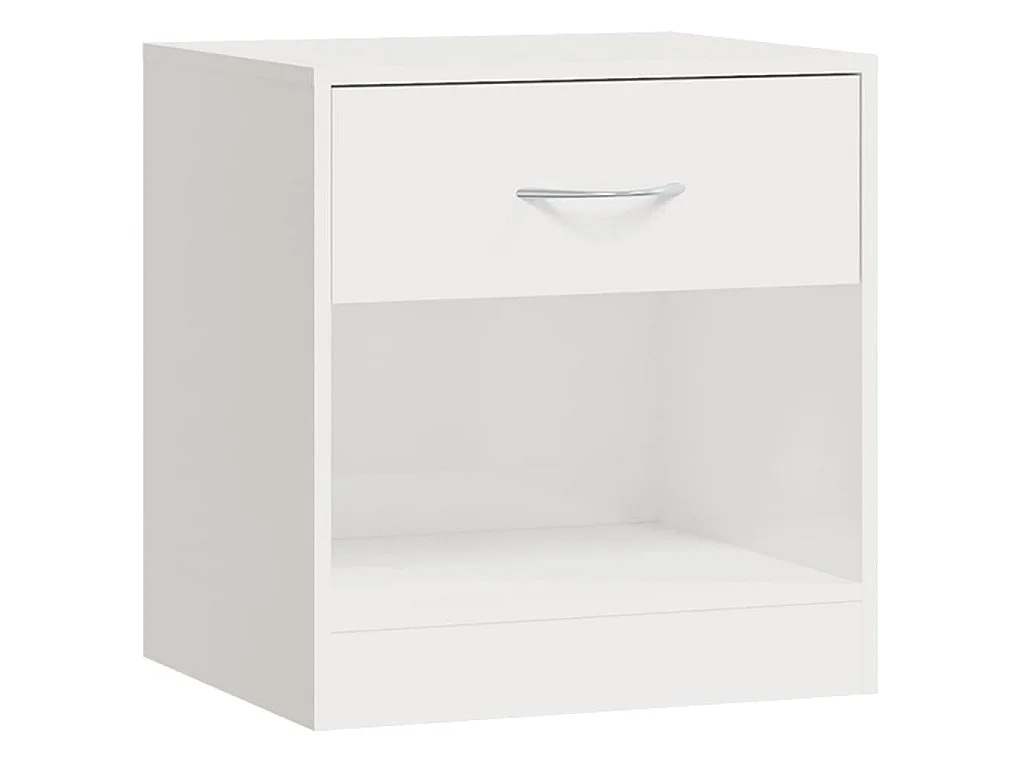 Tables de chevet 2 pcs avec tiroir Blanc brillant