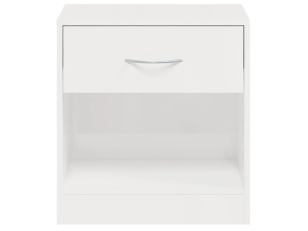 Tables de chevet 2 pcs avec tiroir Blanc brillant