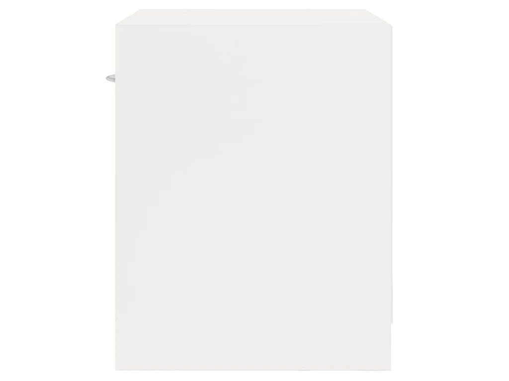 Tables de chevet 2 pcs avec tiroir Blanc brillant