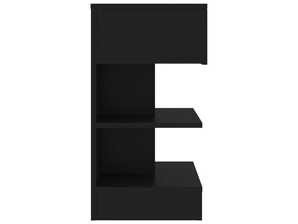 Nachtkastje 40x35x65 cm bewerkt hout zwart