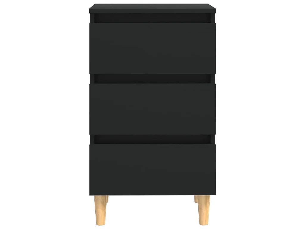 Table de chevet avec pieds en bois noir 40x35x69 cm